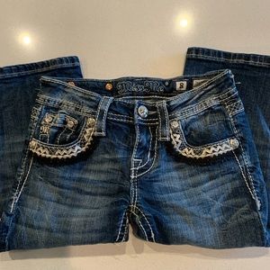 Girls Miss Me Jean Cuffed Capri